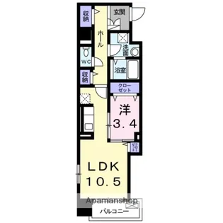 1LDKの間取り画像