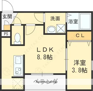 ジーメゾン枚方走谷ルクシエ【3階】の間取り