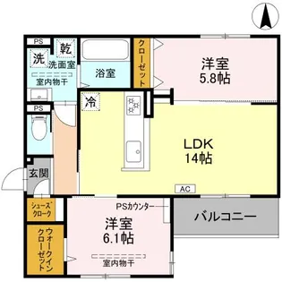 D-residence高槻市下田部B【3階】の間取り