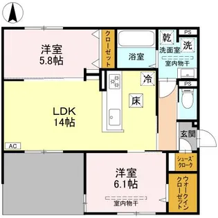 D-residence高槻市下田部B【1階】の間取り