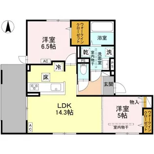 D-residence高槻市下田部B【1階】の間取り