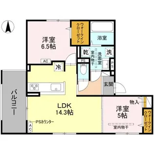 D-residence高槻市下田部B【2階】の間取り
