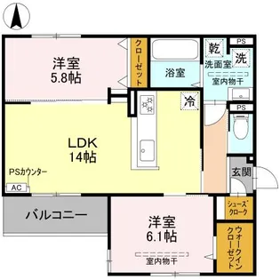 D-residence下田部B【2階】の間取り