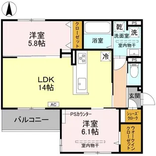 D-residence高槻市下田部B【3階】の間取り