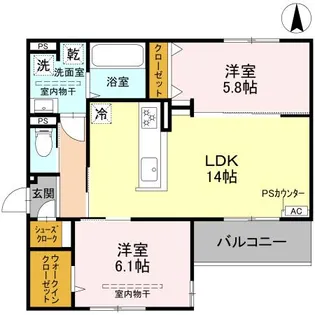 D-residence高槻市下田部B【2階】の間取り