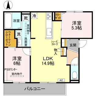 D-residence下田部A棟【2階】の間取り