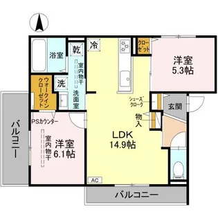 D-residence下田部A【3階】の間取り