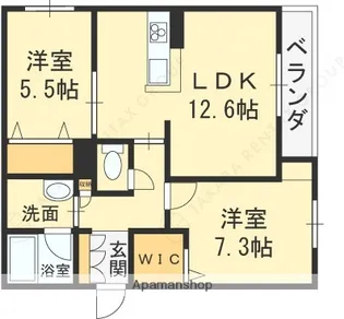 カーメスト プレイス【2階】の間取り