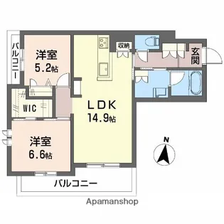 シャーメゾン レソール【3階】の間取り