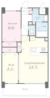 グランコート高槻【7階】の間取り