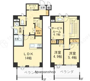Forelsket【5階】の間取り