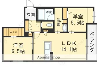 シャーメゾン ベル プレジール【101号室】の間取り