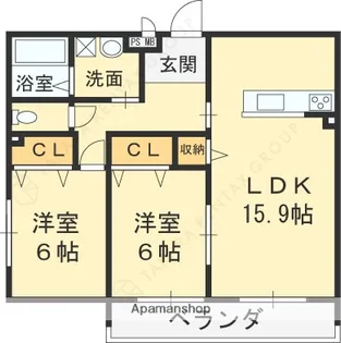 REコート【1階】の間取り