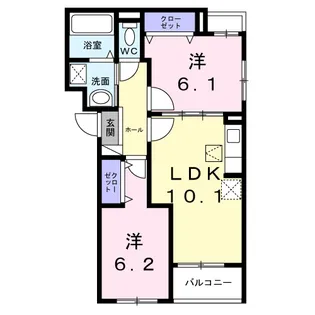 安満西の町アパート【1階】の間取り