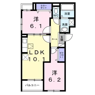 安満西の町アパート【1階】の間取り