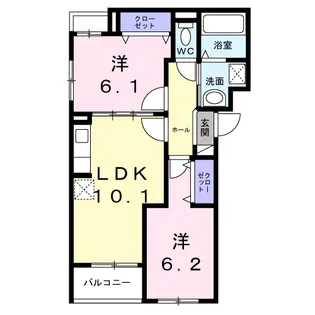 安満西の町アパート【2階】の間取り
