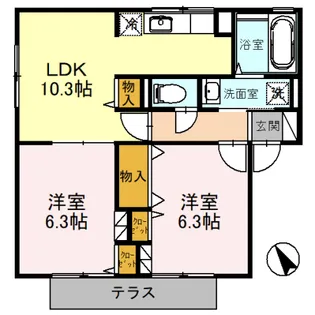 クレベール登【1階】の間取り