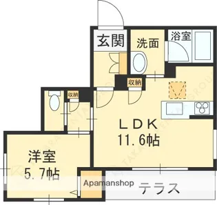 ティーエヌ伍番館【1階】の間取り