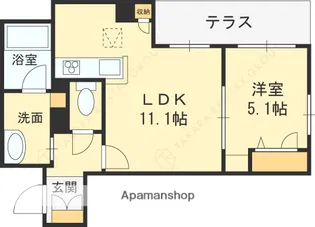 ティーエヌ伍番館【1階】の間取り