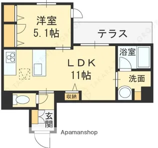 ティーエヌ伍番館【1階】の間取り