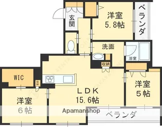 ザ プレンドール【303号室】の間取り