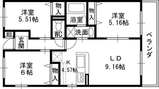 アムールカセイ【1階】の間取り