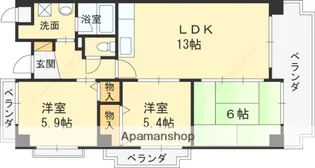 ヴァーサ21【601号室】の間取り