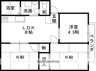 ウインディア南平台【A202号室】の間取り