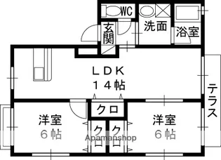 サンメゾン(1F)【102号室】の間取り