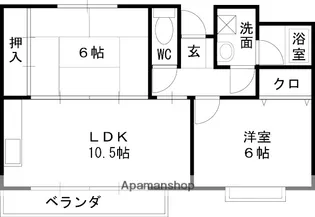 2LDKの間取り画像