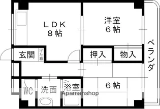 モアコート西真上【101号室】の間取り