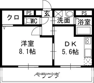 アンプルールフェールハンナハンナ【2階】の間取り