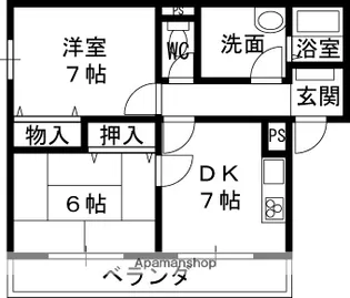 ヴィラージュ城北【3階】の間取り