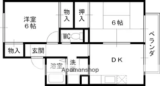 メゾンアサヒⅠ・Ⅱ【408号室】の間取り