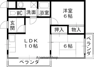 シャルム岡本【302号室】の間取り