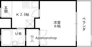 万葉ハイツ水無瀬【214号室】の間取り