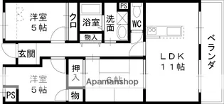 ラフィーネ上牧【307号室】の間取り