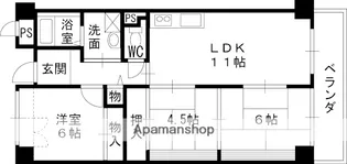 ラフィーネ上牧【308号室】の間取り