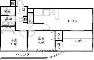 ジュネス春日【103号室】の間取り