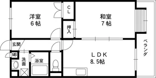 2LDKの間取り画像
