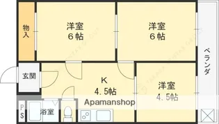 大宝枚岡グリーンヒルズ【3階】の間取り