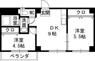 サンライフ小阪【4階】の間取り