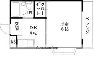 摂津コーポ【301号室】の間取り