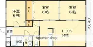 ヒルズ東大阪【105号室】の間取り