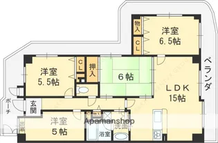 イトーピア枚岡公園弐番館【413号室】の間取り