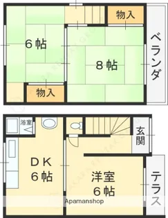 大阪府東大阪市善根寺町4丁目【一戸建】の間取り