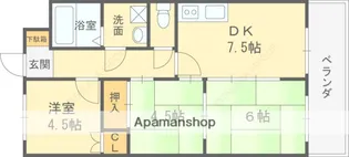 ES COURT【104号室】の間取り