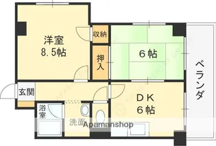 グロウブ東翠園【3階】の間取り
