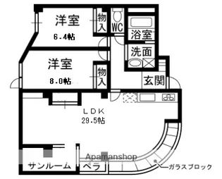 夙川ダイヤハイツ【2階】の間取り