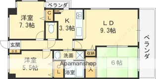 ロータリー新石切【1階】の間取り